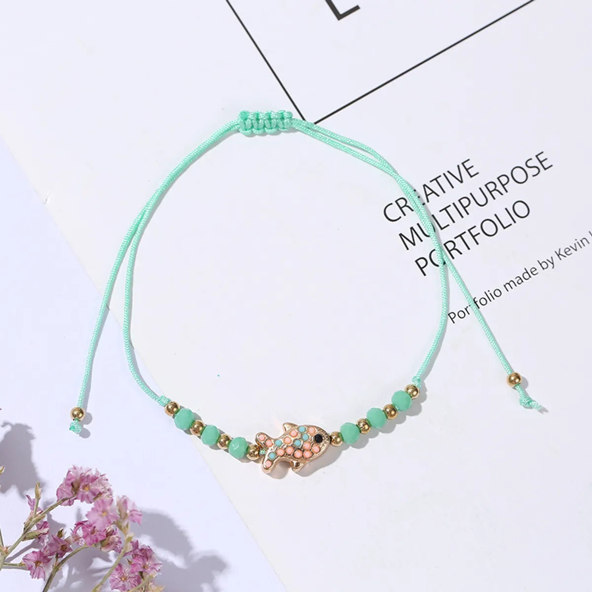 Fashion Fish Artificial Crystal Alloy Rope Knitting Women's Bracelets