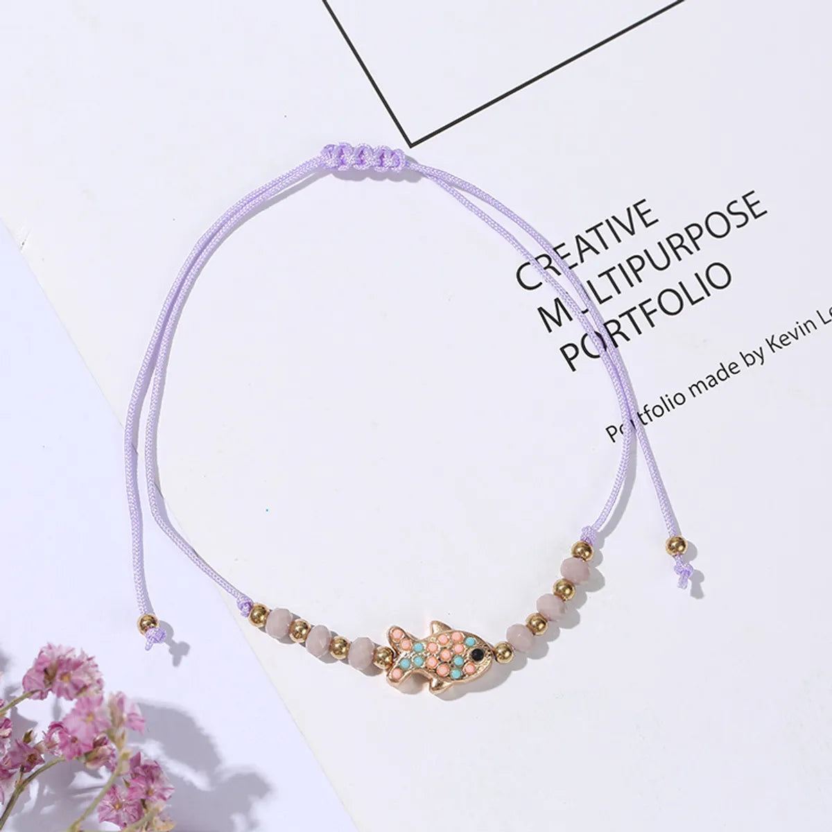 Fashion Fish Artificial Crystal Alloy Rope Knitting Women's Bracelets