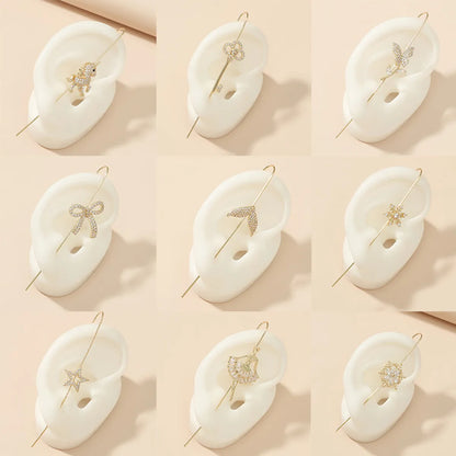 Fashion Fish Flower Zircon Ear Clip