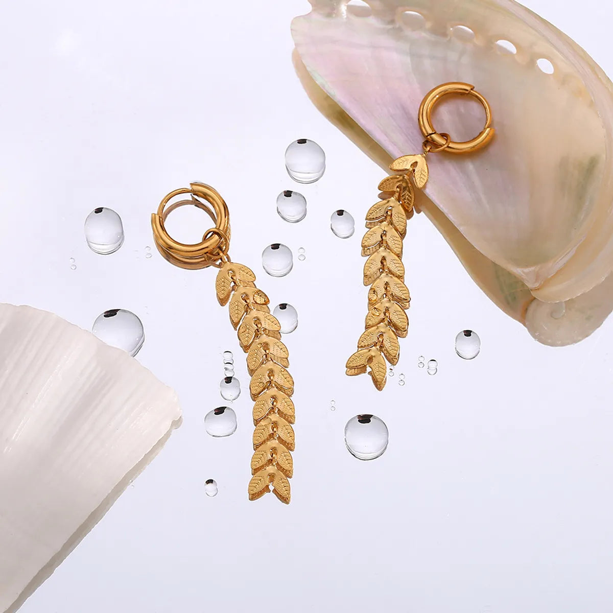 Fashion Fish Tail Stainless Steel Earrings Plating Stainless Steel Earrings