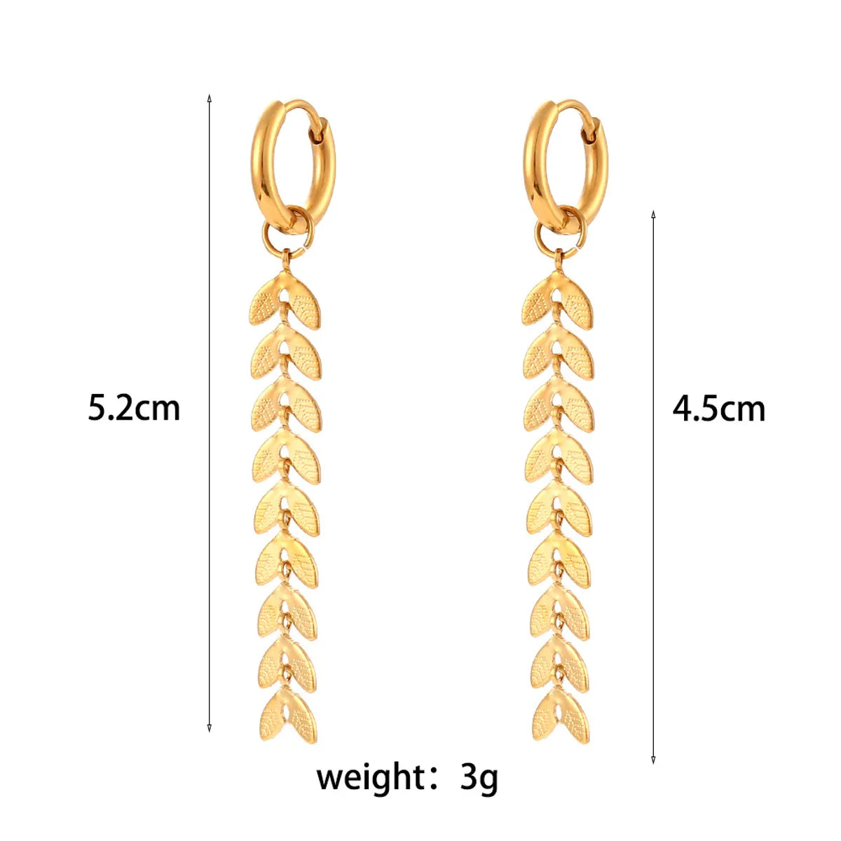 Fashion Fish Tail Stainless Steel Earrings Plating Stainless Steel Earrings