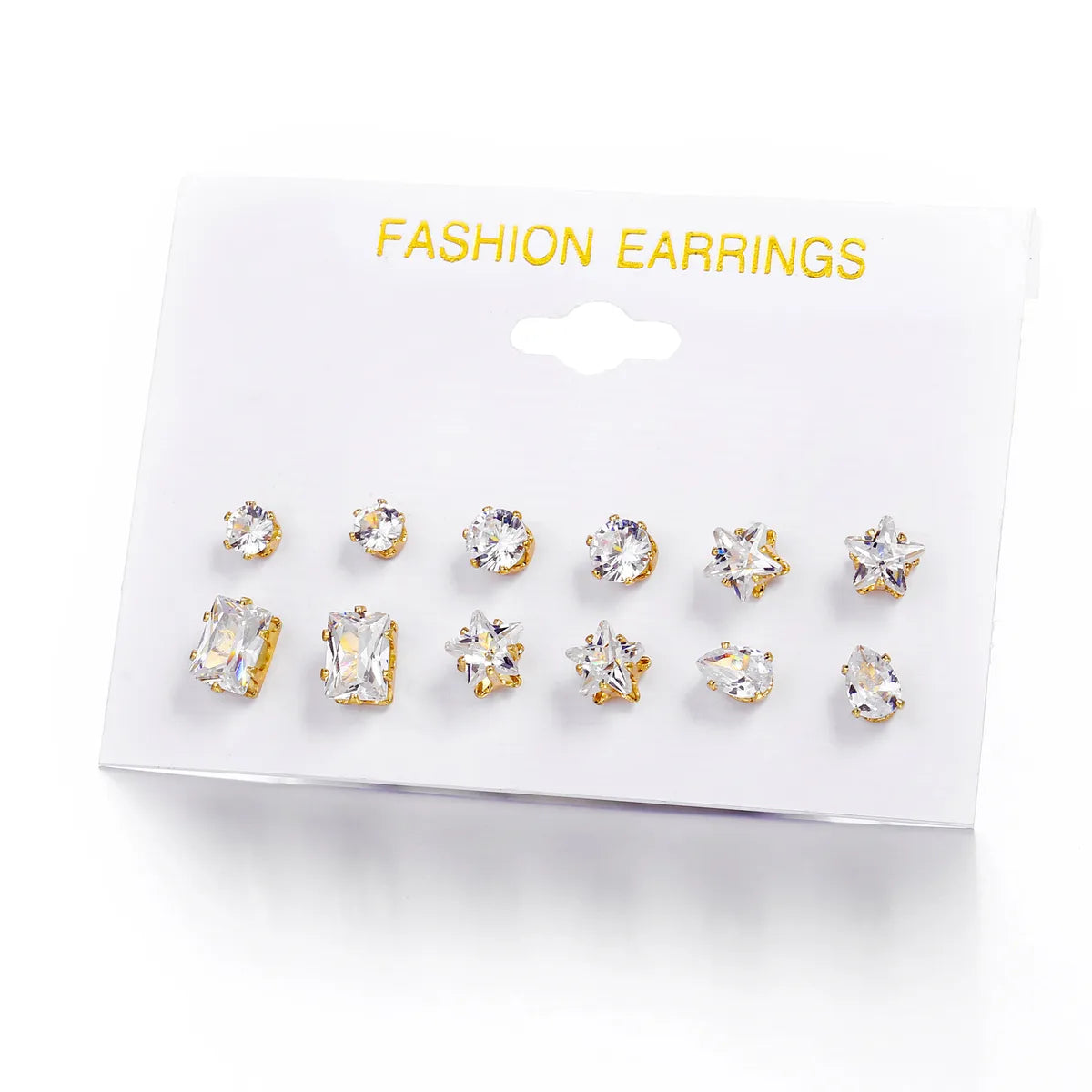 Simple Style Heart Diamond Alloy Artificial Gemstones Earrings Ear Studs