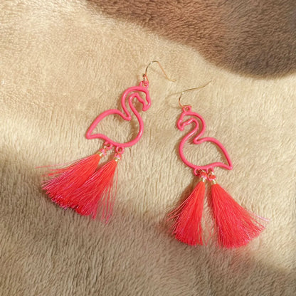 Fashion Flamingo Alloy Drop Earrings 1 Pair