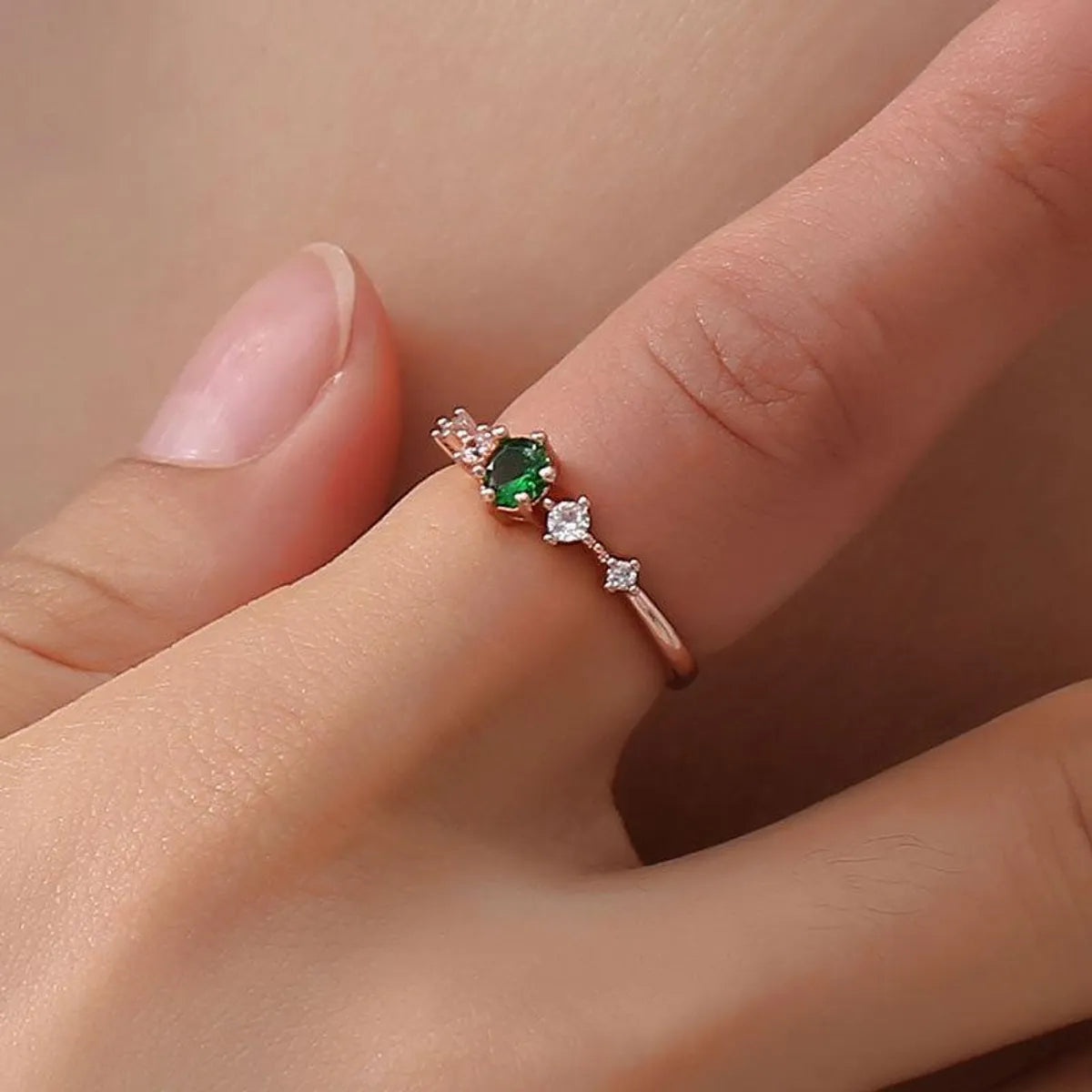 Fashion Flash Drill Artificial Gemstone Metal Ring Nhdp150124