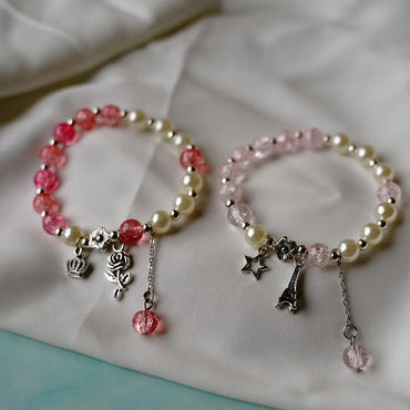 Fashion Flower Alloy Beaded Bracelets