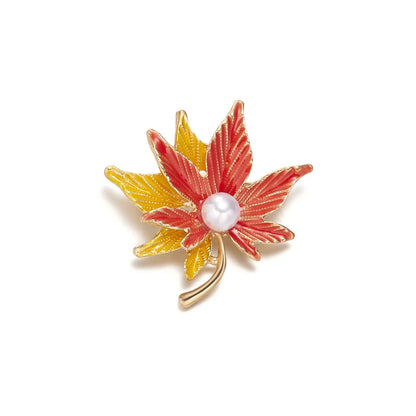 Fashion Flower Alloy Enamel Stoving Varnish Inlay Pearl Unisex Brooches