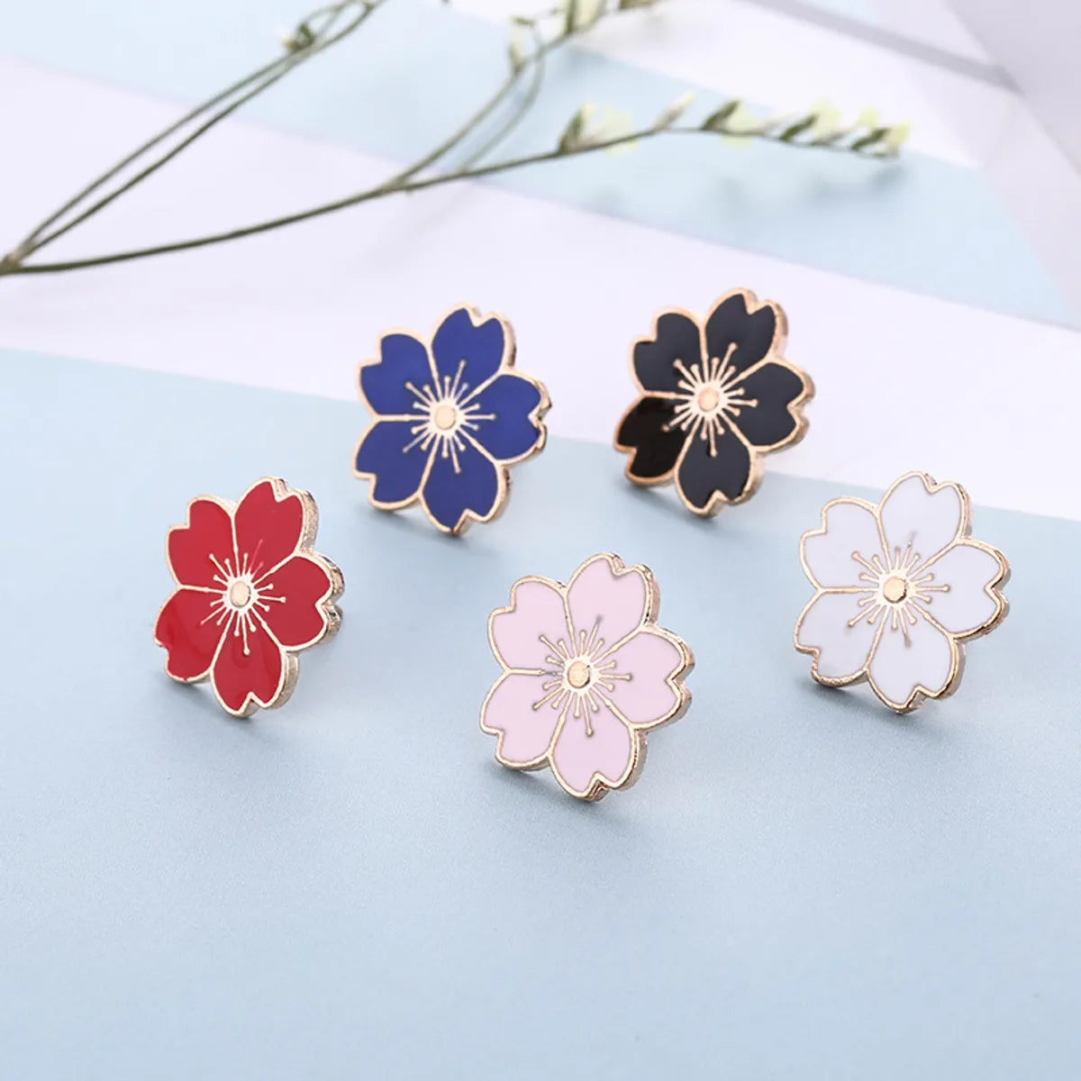 Fashion Flower Alloy Enamel Women'S Brooches