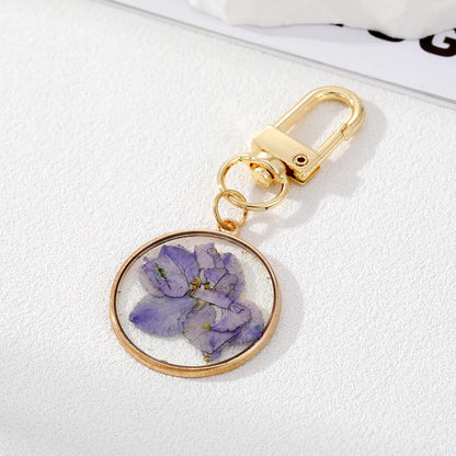 Fashion Flower Alloy Epoxy Bag Pendant Keychain 1 Piece