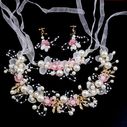 Fashion Flower Alloy Pearl Hair Band