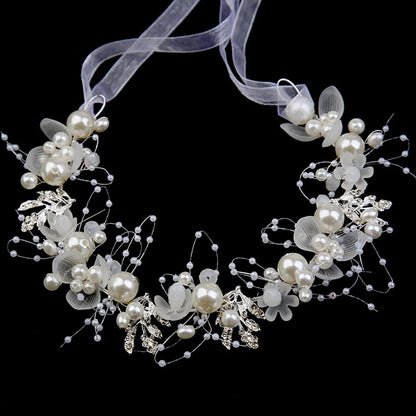 Fashion Flower Alloy Pearl Hair Band