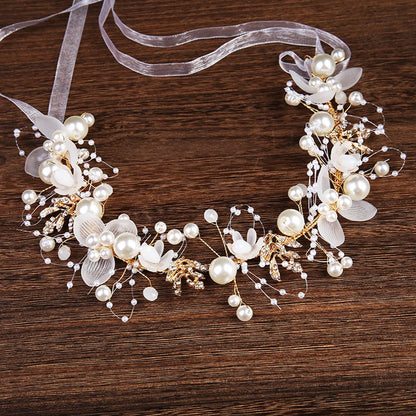 Fashion Flower Alloy Pearl Hair Band