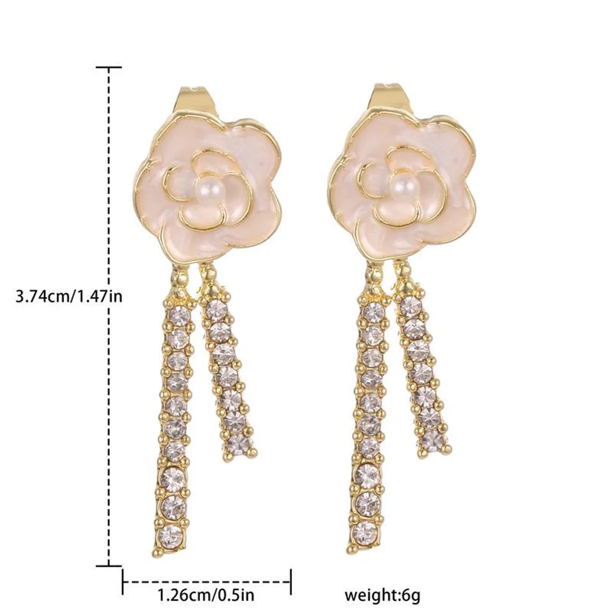 Fashion Flower Alloy Plating Inlay Artificial Diamond Pearl Women's Drop Earrings 1 Pair