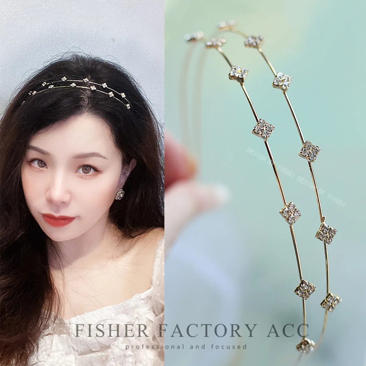 Fashion Flower Alloy Plating Inlay Artificial Gemstones Hair Band 1 Piece