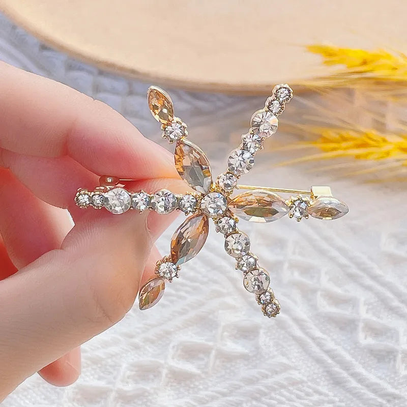 Fashion Flower Alloy Plating Inlay Artificial Gemstones Pearl Women'S Brooches