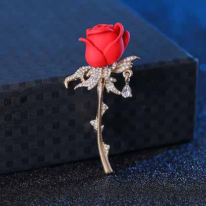 Fashion Flower Alloy Plating Inlay Artificial Gemstones Pearl Women'S Brooches