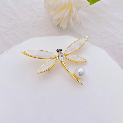 Fashion Flower Alloy Plating Inlay Artificial Gemstones Pearl Women'S Brooches