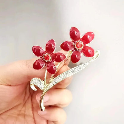 Fashion Flower Alloy Plating Inlay Artificial Gemstones Pearl Women'S Brooches