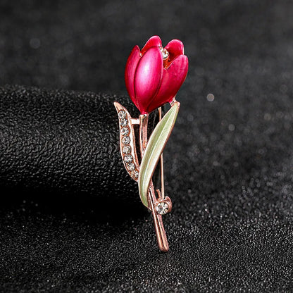 Fashion Flower Alloy Plating Inlay Artificial Gemstones Pearl Women'S Brooches