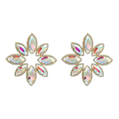 Fashion Flower Alloy Rhinestone Glass Women's Ear Studs 1 Pair