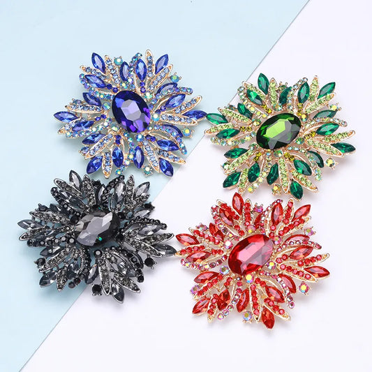 Fashion Flower Alloy Rhinestone Women'S Brooches