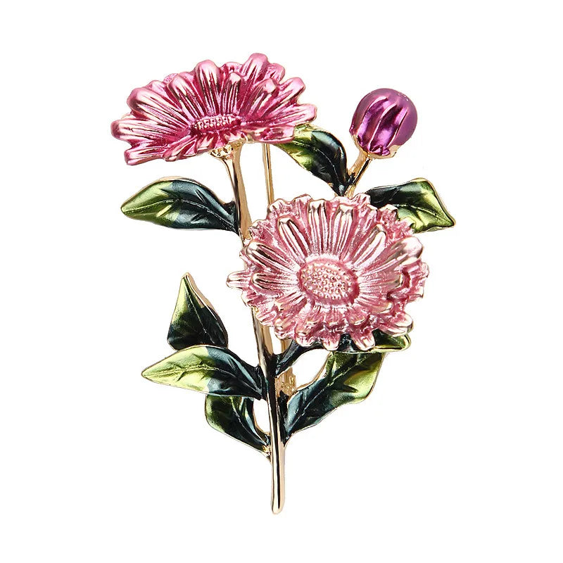 Fashion Flower Alloy Sequins Women'S Brooches