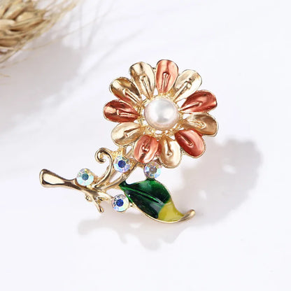 Fashion Flower Alloy Sequins Women'S Brooches