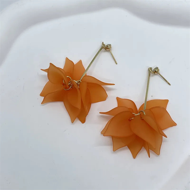 Fashion Flower Alloy Women'S Drop Earrings 1 Pair