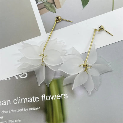 Fashion Flower Alloy Women'S Drop Earrings 1 Pair