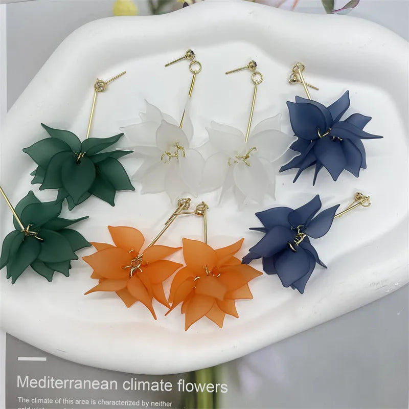 Fashion Flower Alloy Women'S Drop Earrings 1 Pair