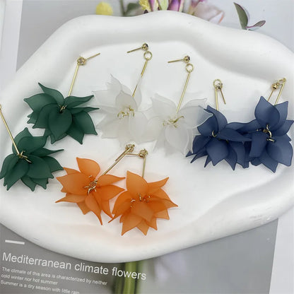 Fashion Flower Alloy Women'S Drop Earrings 1 Pair