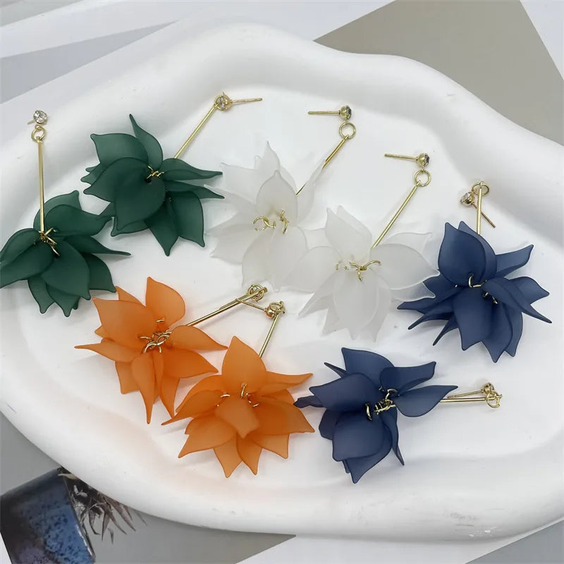 Fashion Flower Alloy Women'S Drop Earrings 1 Pair