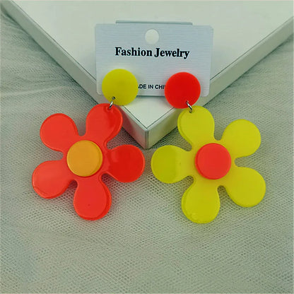 Fashion Flower Arylic Women'S Drop Earrings 1 Pair