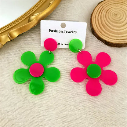 Fashion Flower Arylic Women'S Drop Earrings 1 Pair