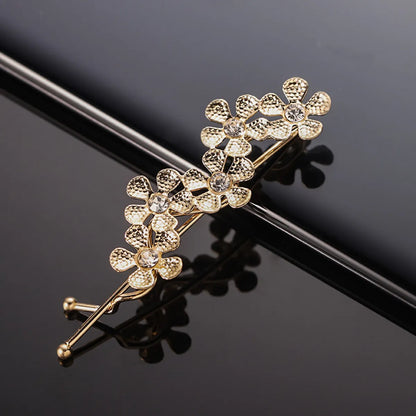 Fashion Flower Bee Metal Inlay Rhinestones Hair Clip 1 Piece