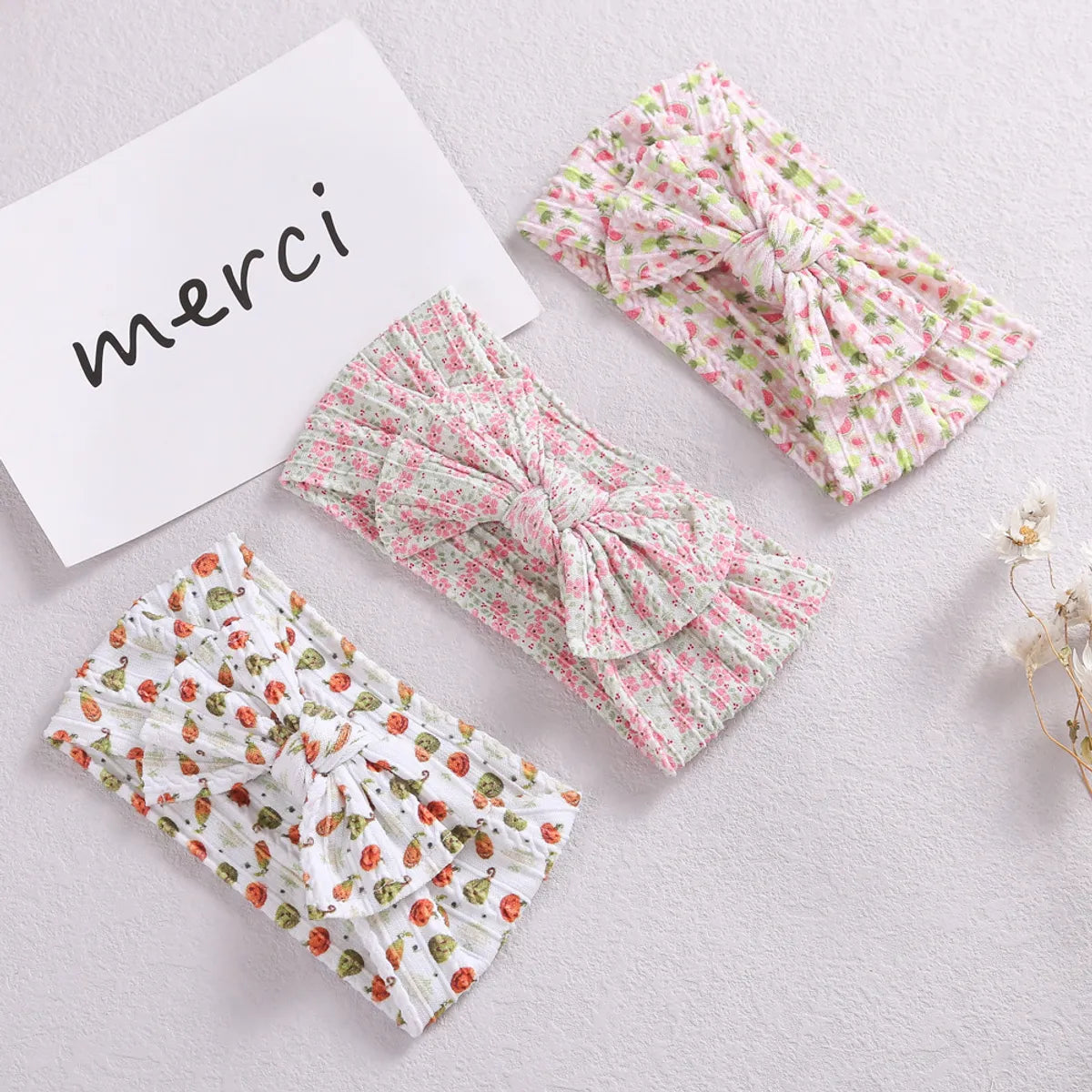 Fashion Flower Bow Knot Watermelon Nylon Printing Hair Band 1 Piece