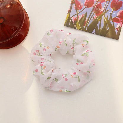 Women'S Fashion Flower Butterfly Organza Hair Tie