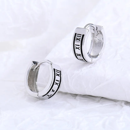 Fashion Flower Checkered Brass Plating Hoop Earrings 1 Pair