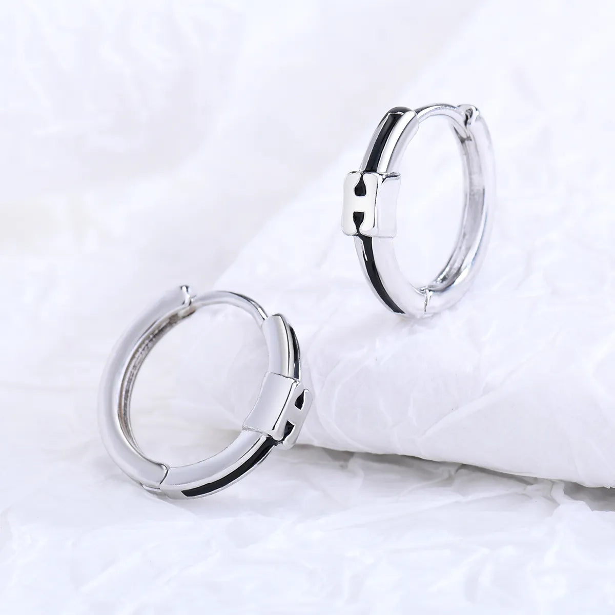 Fashion Flower Checkered Brass Plating Hoop Earrings 1 Pair