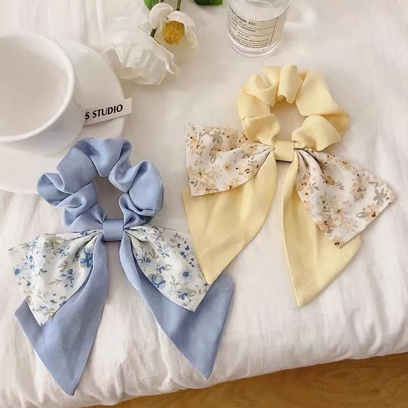 Fashion Flower Cloth Printing Hair Tie 1 Piece