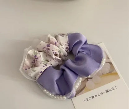 Fashion Flower Cloth Printing Hair Tie 1 Piece