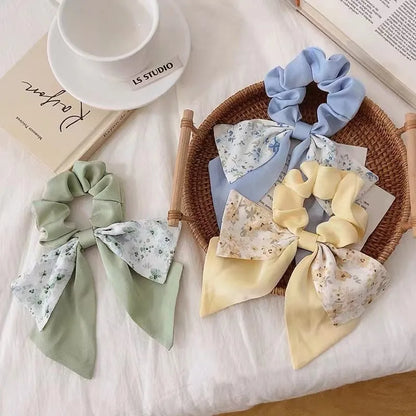 Fashion Flower Cloth Printing Hair Tie 1 Piece