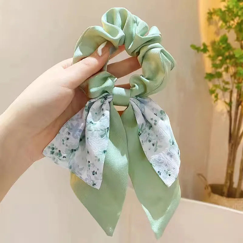 Fashion Flower Cloth Printing Hair Tie 1 Piece