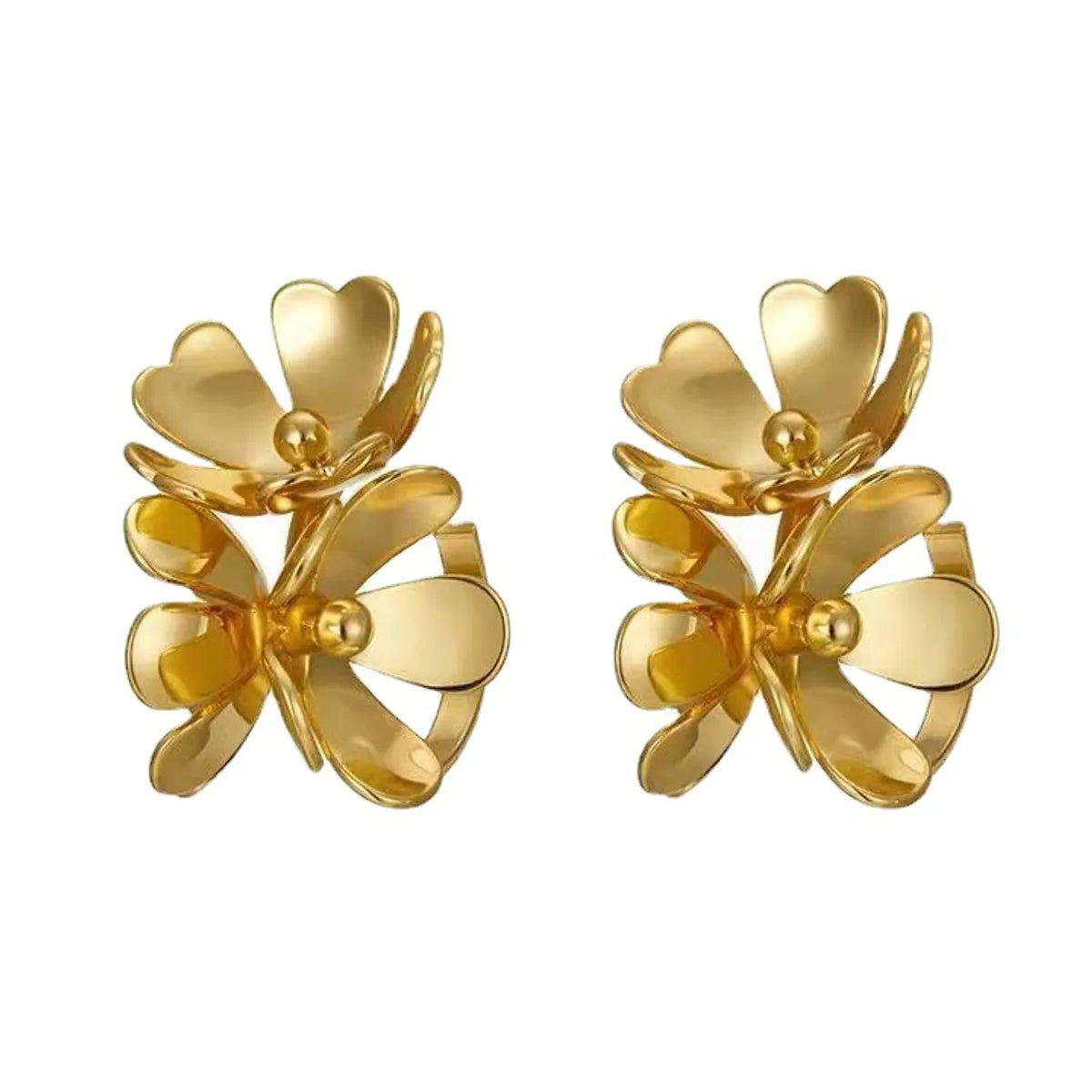 Fashion Flower Copper Earrings Plating Copper Earrings