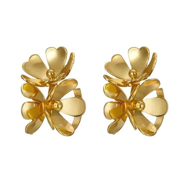 Fashion Flower Copper Earrings Plating Copper Earrings