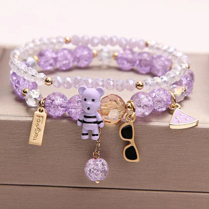 Fashion Flower Crystal Beaded Women'S Bracelets 1 Piece