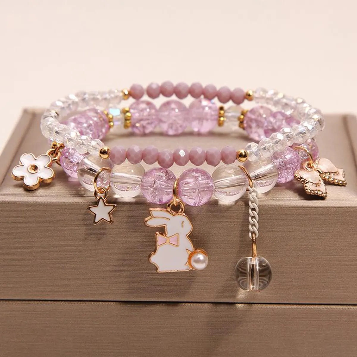 Fashion Flower Crystal Beaded Women'S Bracelets 1 Piece