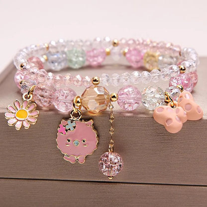 Fashion Flower Crystal Beaded Women'S Bracelets 1 Piece