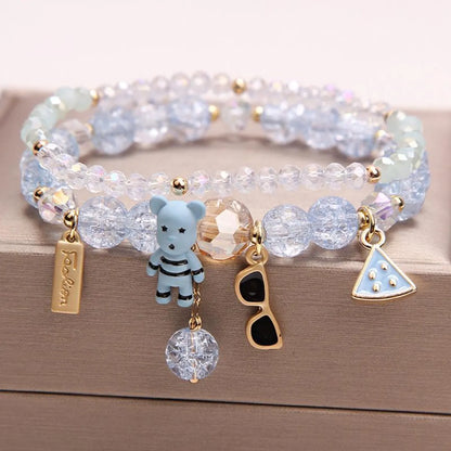 Fashion Flower Crystal Beaded Women'S Bracelets 1 Piece