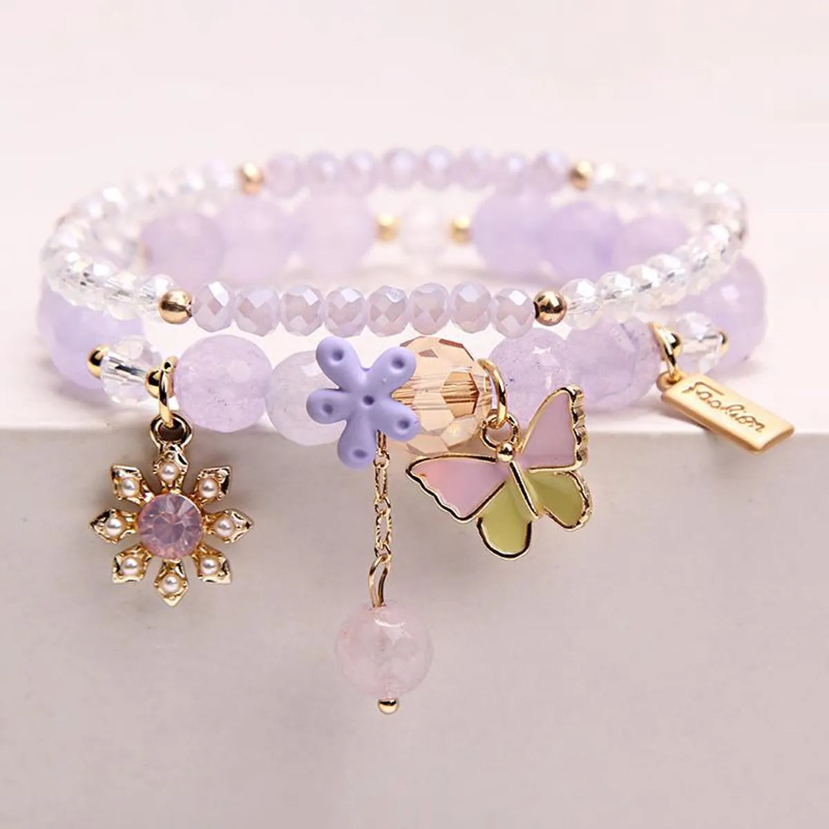 Fashion Flower Crystal Beaded Women'S Bracelets 1 Piece