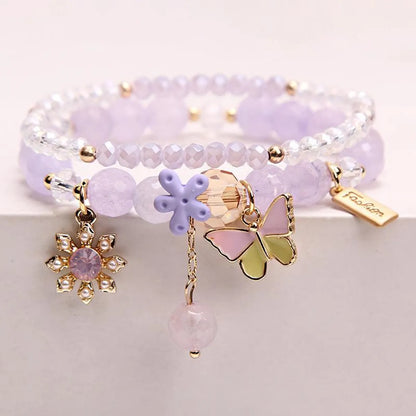 Fashion Flower Crystal Beaded Women'S Bracelets 1 Piece